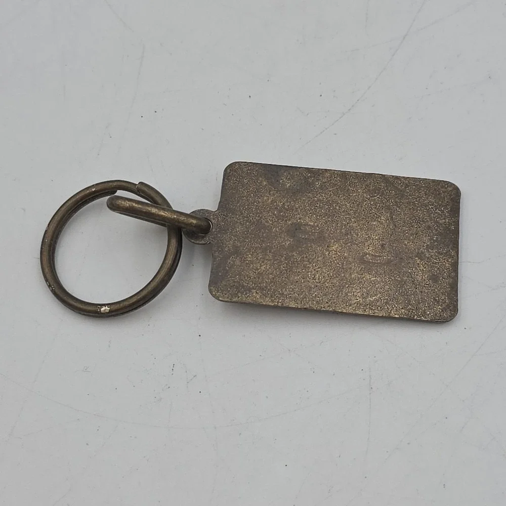 Frontier Casino Brass Gold Rush Club Keychain Vintage Travel Las Vegas NV
